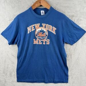 Logo 7 New York Mets T-Shirt Adult XL Blue Orange Logo Baseball MLB USA Made VTG